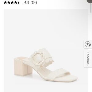 Elegant Cream Block Heel Sandals